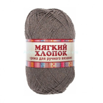 Пряжа &quot;Мягкий хлопок&quot;, кофе 233, хлопок 70%, нейлон 30%, 100 г.