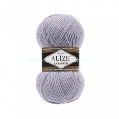 Пряжа Alize Lanagold, светло-серый 200, 49% шерсть, 51% акрил, 100 гр.