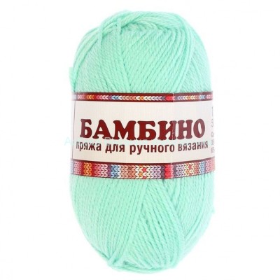 Пряжа &quot;Бамбино&quot;, мята 025, шерсть меринос 35%, акрил 65%, 50 г.