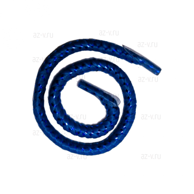 Шнур для пакетов, ПП с люрексом плетёный, 5 мм., синий/синий