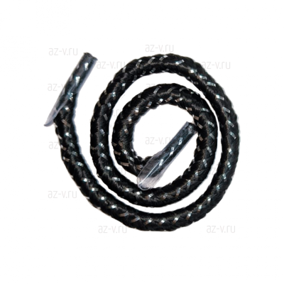 Шнур для пакетов, ПП с люрексом плетёный, 5 мм., чёрный/серебро