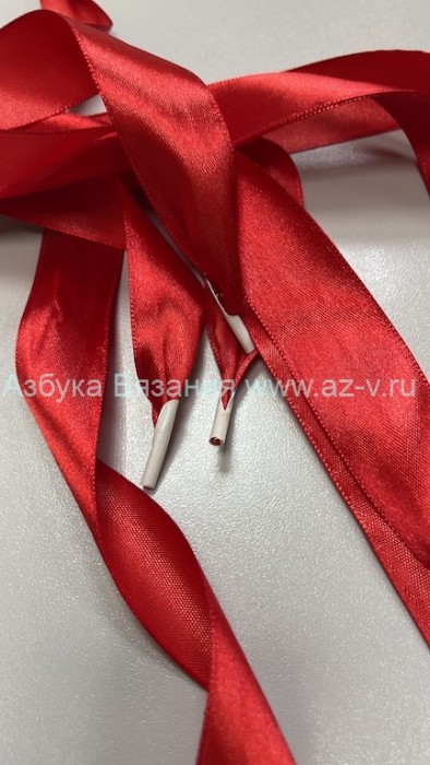 Лента атласная с наконечником, 25 мм, красный