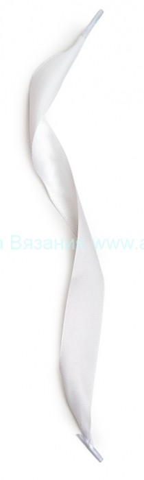 Лента атласная с наконечником, 25 мм., белый