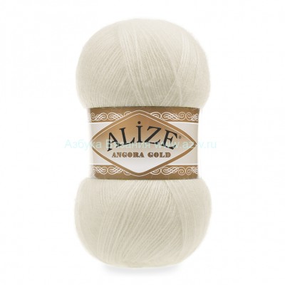Пряжа Alize Angora Gold 001, 20% шерсть, 80% акрил, 100 гр.