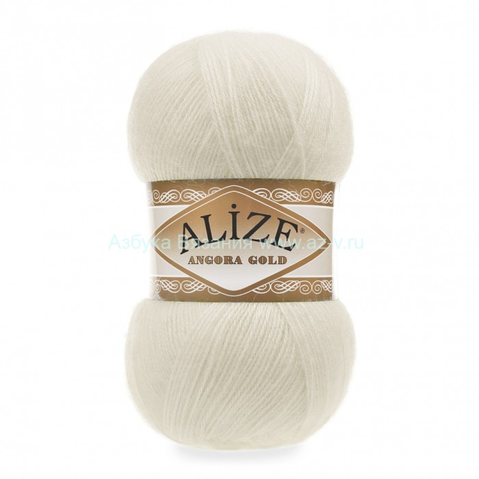 Пряжа Alize Angora Gold 001, 20% шерсть, 80% акрил, 100 гр.
