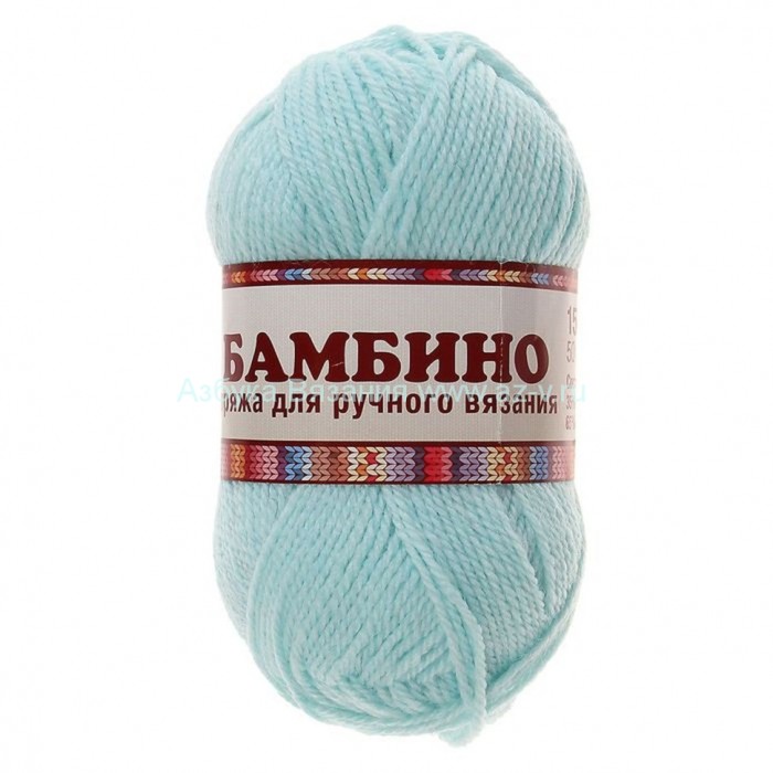 Пряжа "Бамбино", светлая бирюза 023, шерсть меринос 35%, акрил 65%, 50 г.