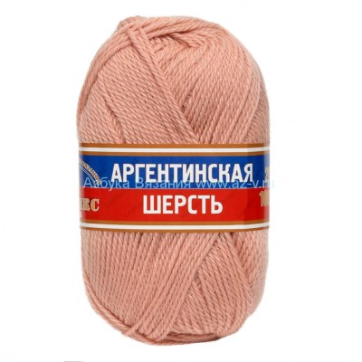 Пряжа &quot;Аргентинская шерсть&quot;, светлый персик 151, шерсть 100%,