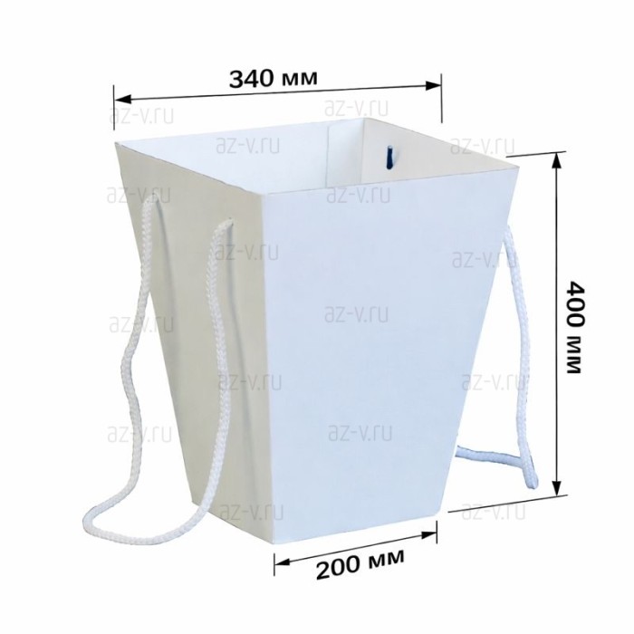 Коробка для цветов 200х340х400 мм. белая