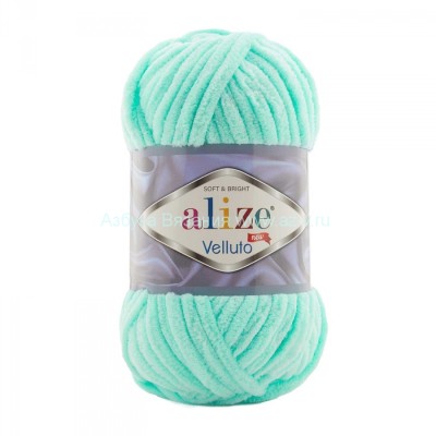 Пряжа Alize Velluto, светлая мята 19, микрополиэстер 100%, 100 г.