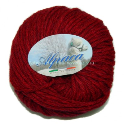 Пряжа Alpaca 25 &quot;Бордовый&quot; (0130) 25% альпака, 30% шерсть, 45% акрил, 50 гр.