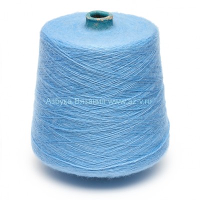 Пряжа в бобине, голубой 139, FILATI RICCIO, 50% кидмохер, 30% полиамид, 20% полиакрил