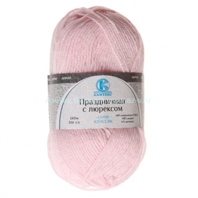 Пряжа &quot;Праздничная&quot;, розовый песок 293, ПАН 48%, акрил 48%, метанит 4%, 50 г.