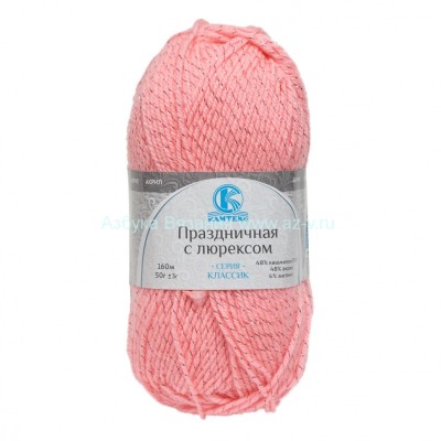 Пряжа &quot;Праздничная&quot;, светлая амалия 102, ПАН 48%, акрил 48%, метанит 4%, 50 г.