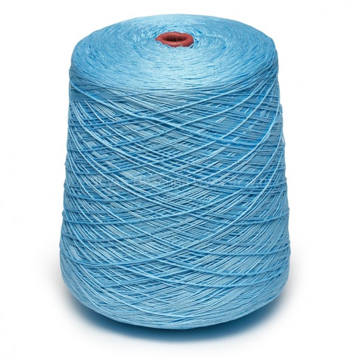 Пряжа в бобине, голубой 126, COTTONE FILARTEX GASATO, 100% хлопок мерсеризованный