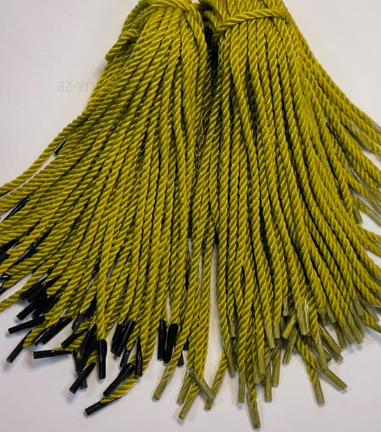 Шнур для пакетов, ПП кручёный, 4 мм., золото