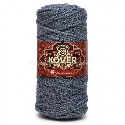 Шнур 5 мм, 0002 суровый /тем.синий , акрил