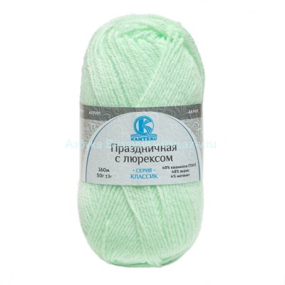 Пряжа &quot;Праздничная&quot;, светлый салат 167, ПАН 48%, акрил 48%, метанит 4%, 50 г.