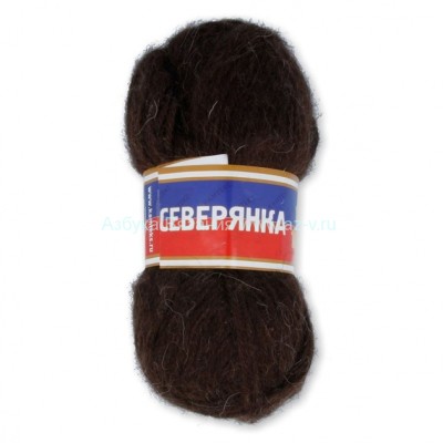 Пряжа &quot;Северянка&quot;, шоколад 063, шерсть 30%, вербл. шерсть 5%, акрил 65%, 100 г.