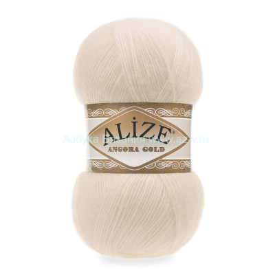 Пряжа Alize Angora Gold, молочно-бежевый 067, 20% шерсть, 80% акрил, 100 гр.