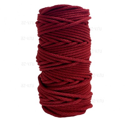 Шнур хлопковый для шитья ср. жесткости 5 мм., бордо, AZ 5-SH-130