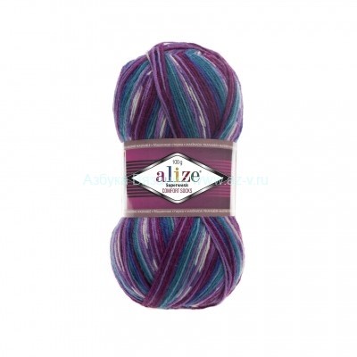 Пряжа Alize Superwash Comfort Socks, 4412, 75% шерсть, 25% полиамид, 100 гр.