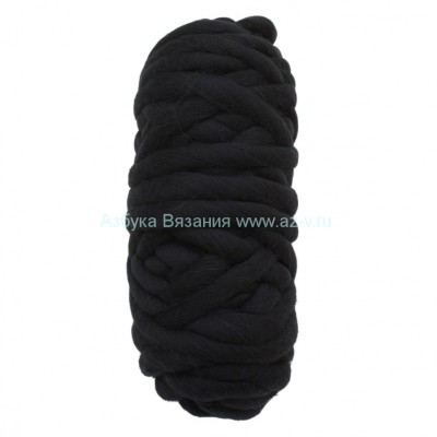Пряжа &quot;Супер толстая крученая&quot;, черный 003, п/т шерсть 100%, 500 г.