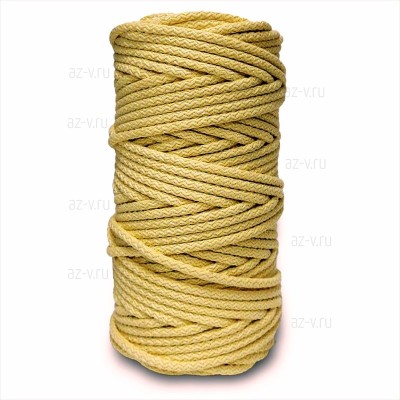 Шнур хлопковый для шитья ср. жесткости 5 мм., желтый, AZ 5-SH-1231