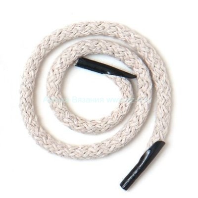 Шнур для пакетов, хлопок, 5 мм., светлый лён