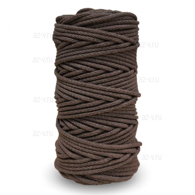 Шнур хлопковый для шитья ср. жесткости 5 мм., кофе меланж, AZ 5-SH-105