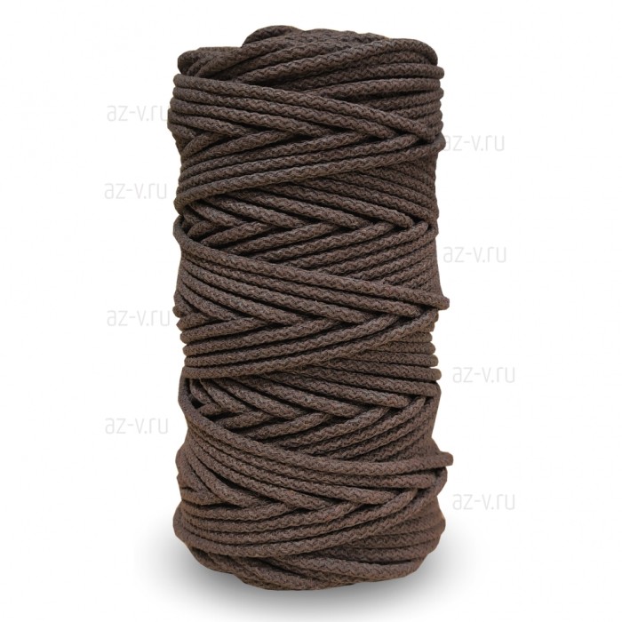 Шнур хлопковый для шитья ср. жесткости 5 мм., кофе меланж, AZ 5-SH-105