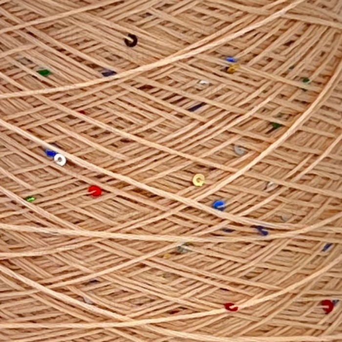 Пряжа в бобине, Paillettes Merino, 150487 бежевый, 100% меринос