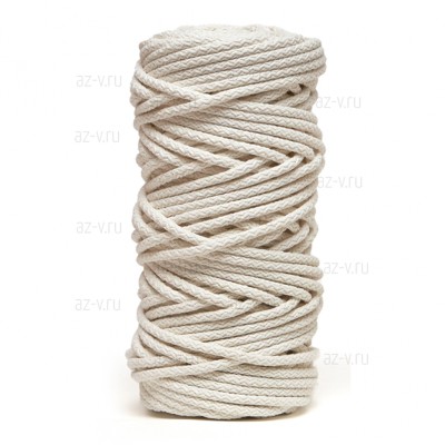 Шнур хлопковый для шитья ср. жесткости 5 мм., молочный, AZ 5-SH-102