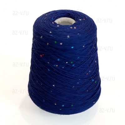 Пряжа в бобине, Paillettes Merino, 150533 синий, 100% меринос