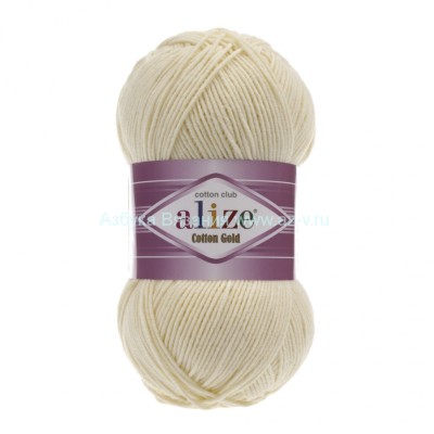 Пряжа Alize Cotton Gold, 001, 55% хлопок, 45% акрил, 100 гр.