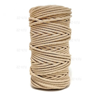 Шнур хлопковый для шитья ср. жесткости 5 мм., светло бежевый, AZ 5-SH-1375