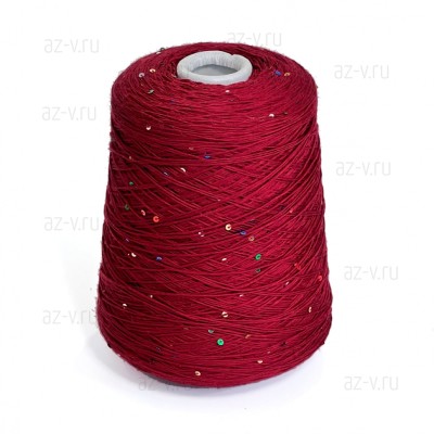 Пряжа в бобине, Paillettes Merino, 8017 вишня, 100% меринос