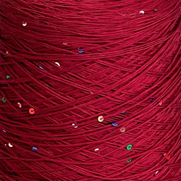 Пряжа в бобине, Paillettes Merino, 8017 вишня, 100% меринос