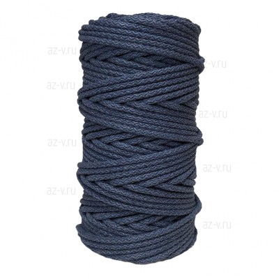 Шнур хлопковый для шитья ср. жесткости 5 мм., темный джинс, AZ 5-SH-1140