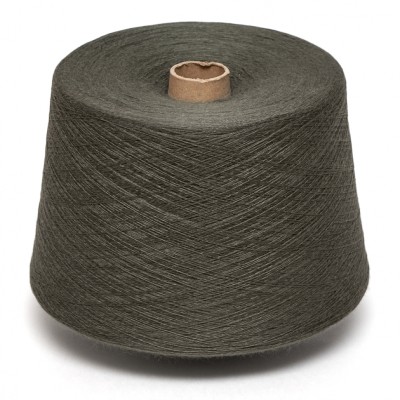 Пряжа в бобине, хаки-серый 693, 50% хлопок, 50% акрил, 34/2, Слоним