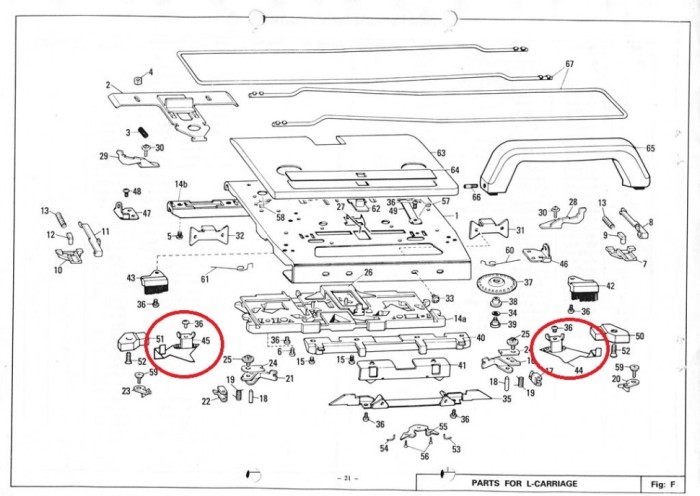 Пластина пружинная ажурной каретки Brother 5 кл