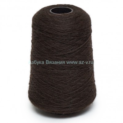 Пряжа в бобине, Linea Piu PIURA, черный кофе 65819, Альпака 75%, Вискоза 15%, Акрил 10%