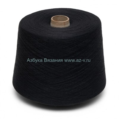 Пряжа в бобине, черный 641, 50% хлопок, 50% акрил, 34/2, Слоним